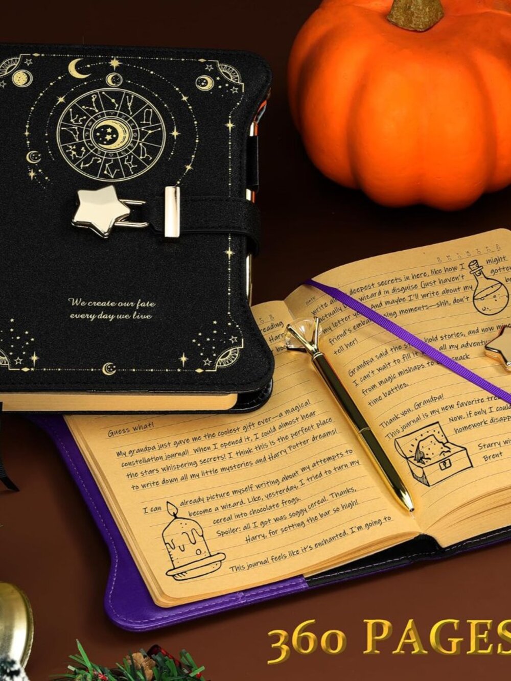 Diary with Lock and Keys for Girls Gift Ideas, 360 Kraft Pages Journal for Women - Picture 5 of 7